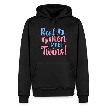Real Men Make Twins - Männer Premium Bio Hoodie - Schwarz - Vorne - Nico (187cm)