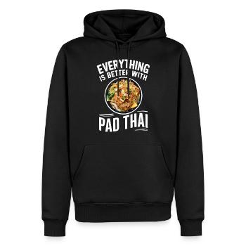 Tout est meilleur avec le Pad Thai - Sweat à capuche Premium bio Homme - noir - Devant - Nico (187cm)