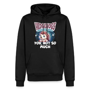 Hérisson - Sweat à capuche Premium bio Homme - noir - Devant - Nico (187cm)