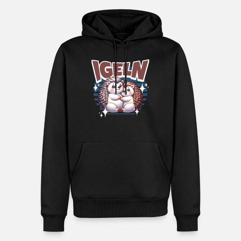 Igel Kuscheln Igeln - Männer Premium Bio Hoodie - Schwarz