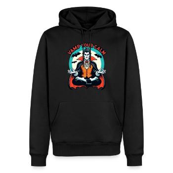 Meditation, Achtsamkeit, Entspannung, Innerer - Männer Premium Bio Hoodie - Schwarz - Vorne - Nico (187cm)