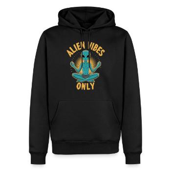 méditation, pleine conscience, relaxation et - Sweat à capuche Premium bio Homme - noir - Devant - Nico (187cm)