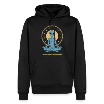 méditation, pleine conscience, relaxation et - Sweat à capuche Premium bio Homme - noir - Devant - Nico (187cm)