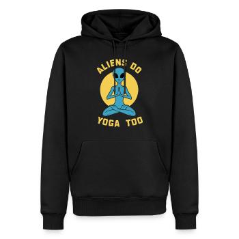 méditation, pleine conscience, relaxation et - Sweat à capuche Premium bio Homme - noir - Devant - Nico (187cm)