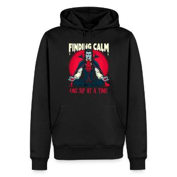 Meditation, Achtsamkeit, Entspannung, Innerer - Männer Premium Bio Hoodie - Schwarz - Vorne - Nico (187cm)