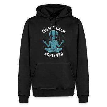 méditation, pleine conscience, relaxation et - Sweat à capuche Premium bio Homme - noir - Devant - Nico (187cm)