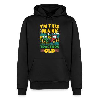 Je suis tellement de tracteurs vieux enfants de 2 ans - Sweat à capuche Premium bio Homme - noir - Devant - Nico (187cm)
