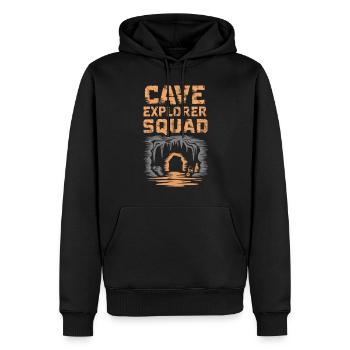 Aventure de l’escouade d’explorateurs de grottes - Sweat à capuche Premium bio Homme - noir - Devant - Nico (187cm)