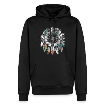 Attrape-rêves Attrape-rêves spirituel bohème - Sweat à capuche Premium bio Homme - noir - Devant - Nico (187cm)