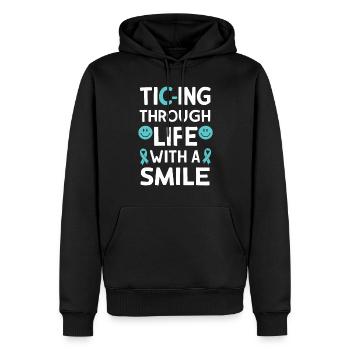 Tourette-syndrom-bewusstsein Neurodiverse - Männer Premium Bio Hoodie - Schwarz - Vorne - Nico (187cm)