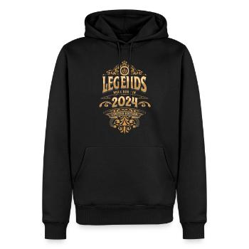 2024 Légende Anniversaire 2024 Année de naissance - Sweat à capuche Premium bio Homme - noir - Devant - Nico (187cm)