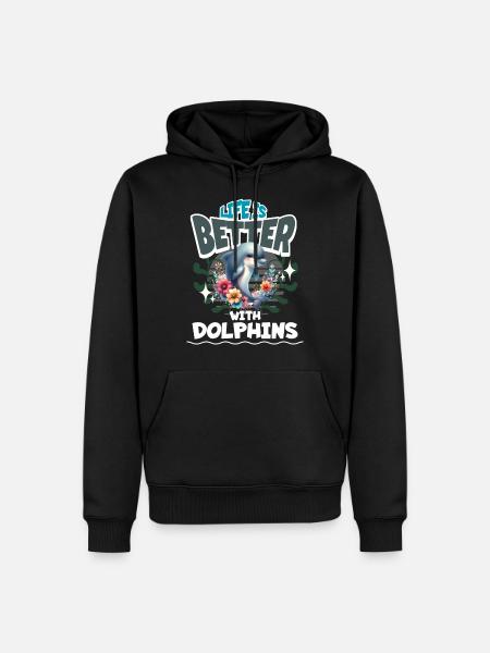 Delfin - Männer Premium Bio Hoodie - Schwarz
