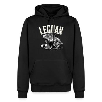 Leguan - Männer Premium Bio Hoodie - Schwarz - Vorne - Nico (187cm)