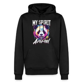Funny Panda Animal my spirit animal - Men’s Premium Organic Hoodie - black - Front - Nico (187cm)