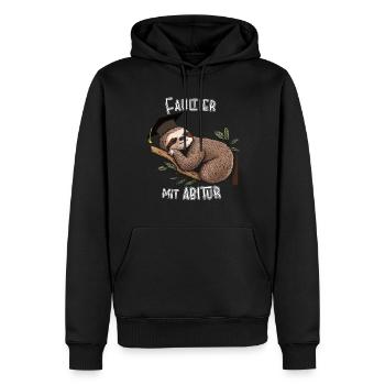 Paresseux avec diplôme d’études secondaires - Sweat à capuche Premium bio Homme - noir - Devant - Nico (187cm)