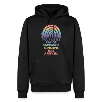 Dein Kleiner Strahl Sarkastischen Sonnenscheins - Männer Premium Bio Hoodie - Schwarz - Vorne - Nico (187cm)