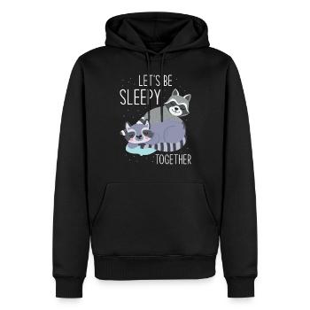Sleeping Sleepy Tired Raccoon - Men’s Premium Organic Hoodie - black - Front - Nico (187cm)