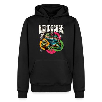 Highdechse Eidechse Reptilien - Männer Premium Bio Hoodie - Schwarz - Vorne - Nico (187cm)