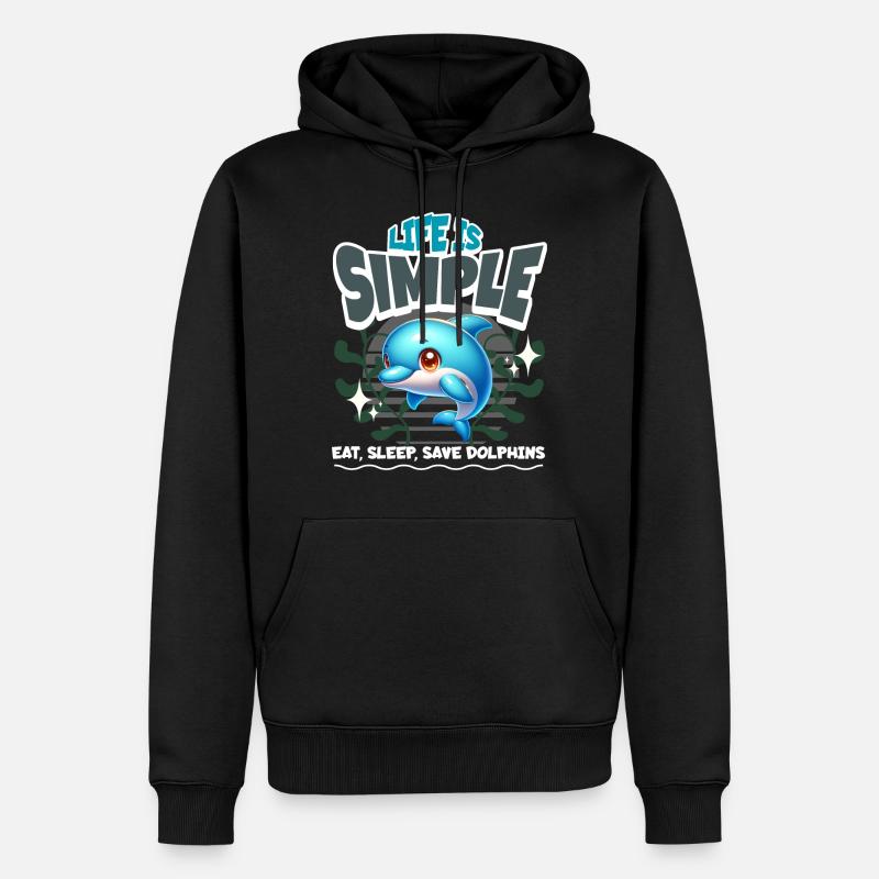 Dauphin - Sweat à capuche Premium bio Homme - noir