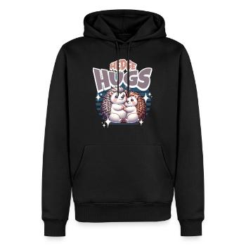 Câlins de hérisson - Sweat à capuche Premium bio Homme - noir - Devant - Nico (187cm)