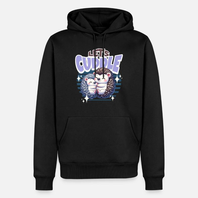 Igel Lets Cuddle - Männer Premium Bio Hoodie - Schwarz