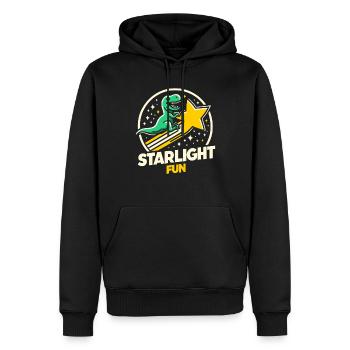 Espace des dinosaures astronautes de Rex aux yeux d’escalier - Sweat à capuche Premium bio Homme - noir - Devant - Nico (187cm)