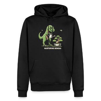 Bonsai Master T-Rex Dinosaur Gardening for - Men’s Premium Organic Hoodie - black - Front - Nico (187cm)