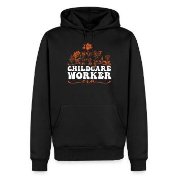 In My Childcare Worker Era - Blumendesign - Männer Premium Bio Hoodie - Schwarz - Vorne - Nico (187cm)