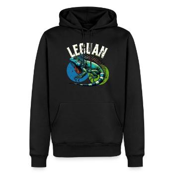 Leguan - Männer Premium Bio Hoodie - Schwarz - Vorne - Nico (187cm)