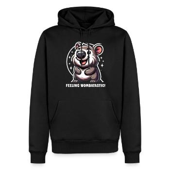 Se sentir Wombat-Tastic aujourd’hui - Wombat drôle - Sweat à capuche Premium bio Homme - noir - Devant - Nico (187cm)