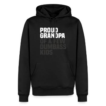 Fier grand-père de quelques enfants stupides - Sweat à capuche Premium bio Homme - noir - Devant - Nico (187cm)