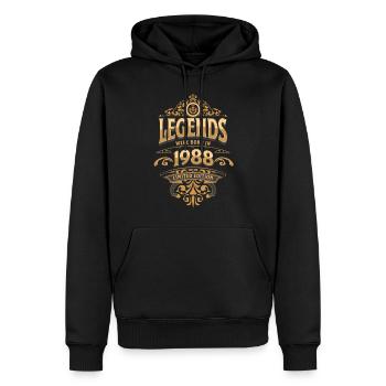 1988 Légende Anniversaire 1988 Année de naissance - Sweat à capuche Premium bio Homme - noir - Devant - Nico (187cm)