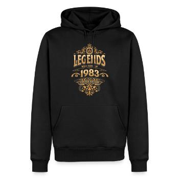 1983 Légende Anniversaire 1983 Année de naissance - Sweat à capuche Premium bio Homme - noir - Devant - Nico (187cm)