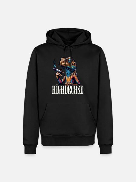 High Lizard Lizards Iguana Reptiles - Men’s Premium Organic Hoodie - black