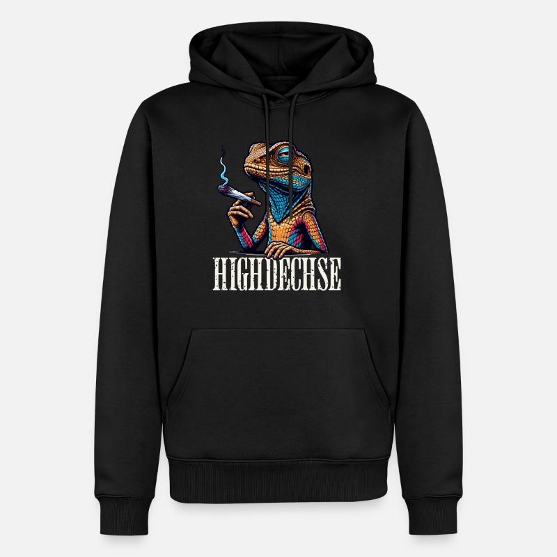 Lézards hauts lézards Iguane Reptiles - Sweat à capuche Premium bio Homme - noir