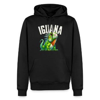 Leguan - Männer Premium Bio Hoodie - Schwarz - Vorne - Nico (187cm)