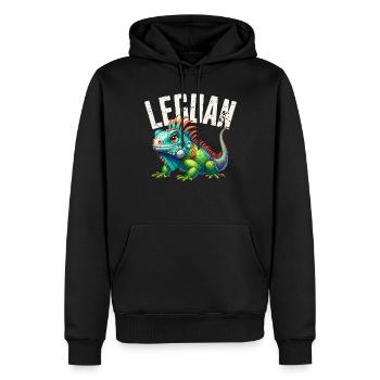 Leguan - Männer Premium Bio Hoodie - Schwarz - Vorne - Nico (187cm)