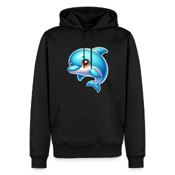 Delfin - Männer Premium Bio Hoodie - Schwarz - Vorne - Nico (187cm)