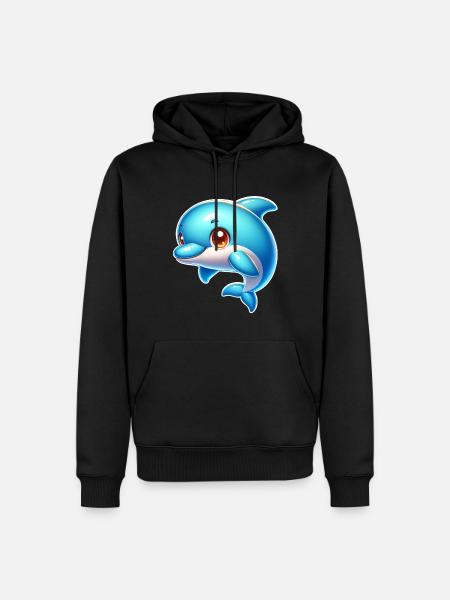 Delfin - Männer Premium Bio Hoodie - Schwarz