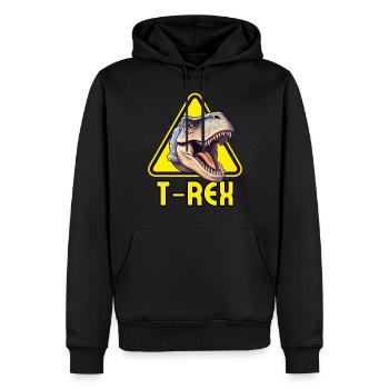 T-REX ! - Sweat à capuche Premium bio Homme - noir - Devant - Nico (187cm)