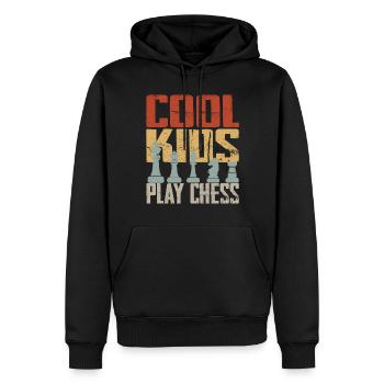 Cool Kids Jouer aux échecs - Sweat à capuche Premium bio Homme - noir - Devant - Nico (187cm)