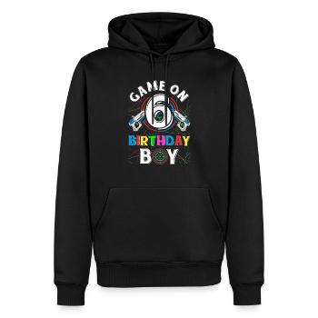 Jeu de Lasertag sur 6 Anniversaire Garçon Intérieur Laser Tag - Sweat à capuche Premium bio Homme - noir - Devant - Nico (187cm)