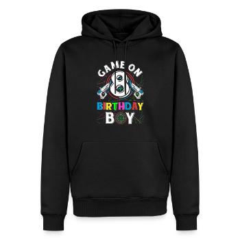 Lasertag Game On 8 Birthday Boy Indoor Laser Tag - Männer Premium Bio Hoodie - Schwarz - Vorne - Nico (187cm)