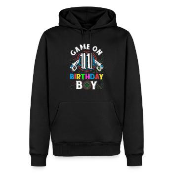 Jeu de Lasertag sur 11 Anniversaire Garçon Intérieur Laser Tag - Sweat à capuche Premium bio Homme - noir - Devant - Nico (187cm)