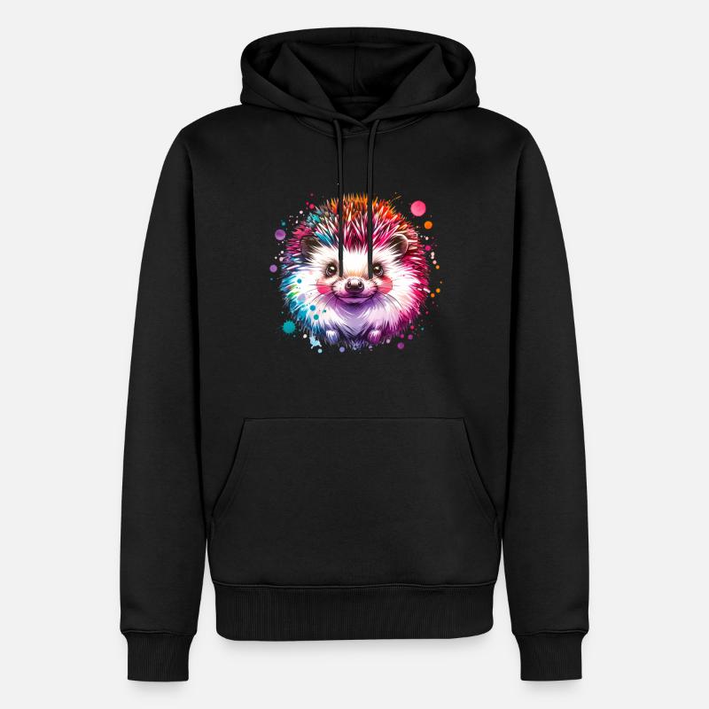 Igel - Männer Premium Bio Hoodie - Schwarz