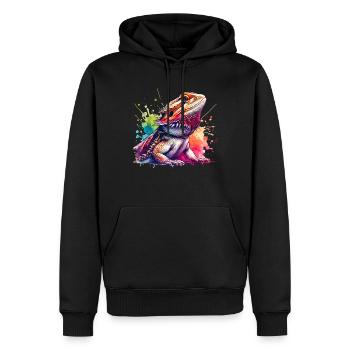 Bartagame Bartagamen Bearded Dragon - Men’s Premium Organic Hoodie - black - Front - Nico (187cm)