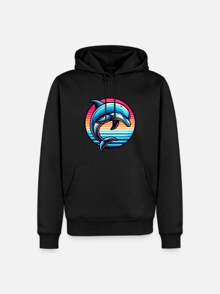 Delfin - Männer Premium Bio Hoodie - Schwarz