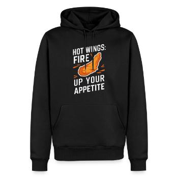 Ailes de poulet chaudes Ailes de poulet épicées Ailes de buffle - Sweat à capuche Premium bio Homme - noir - Devant - Nico (187cm)