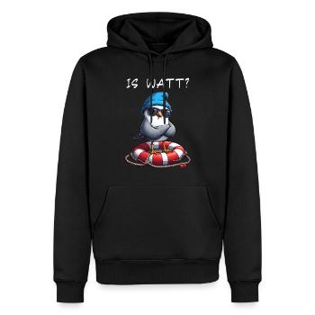 Hambourg Hambourg Mouette Wadden Mer Drôle - Sweat à capuche Premium bio Homme - noir - Devant - Nico (187cm)