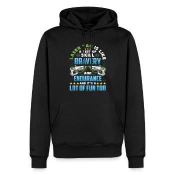 Laser Tag Geschenk Lastertag Spieler Jungs - Männer Premium Bio Hoodie - Schwarz - Vorne - Nico (187cm)